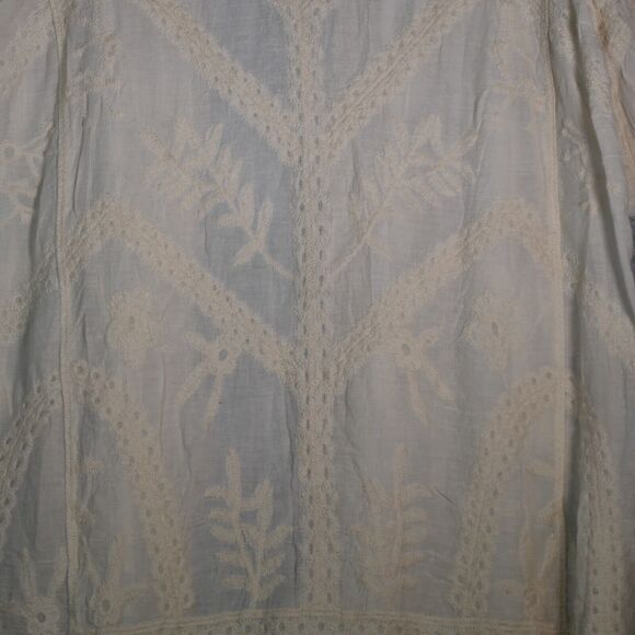 Woven Heart Sheer Cardigan Women S Ivory Gorgeous Embroidery Kimono Peasant Boho - Picture 10 of 16